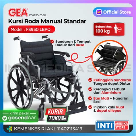 Promo GEA Kursi Roda STANDAR Rumah Sakit Aluminium FS 950 LBPQ Cicil