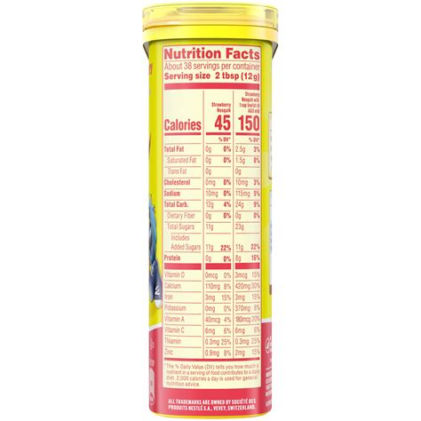 Nesquik Strawberry Milk Powder Nutrition Facts Lightningheadlines