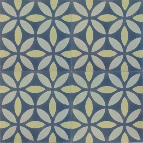 Petals Blue Green Encaustic Tile Encaustic Ukstock