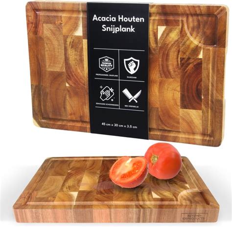 101Products Acacia Houten Snijplank Met Handvatten Extra Groot