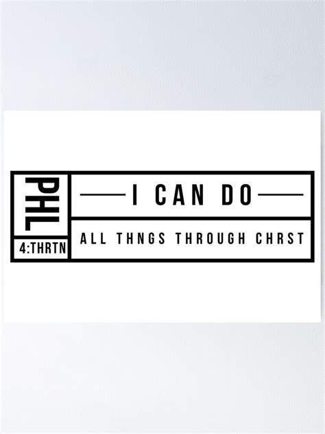 "I CAN DO ALL THINGS Contemporary Design" Poster for Sale by gdwrkco | Redbubble