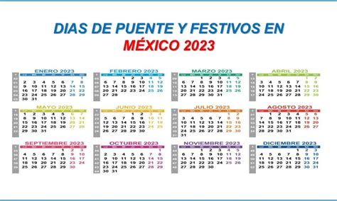 Calendario Oficial 2023 De México Días Festivos Y Descansos