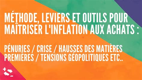 Webinaire M Thode Leviers Et Outils Pour Maitriser L Inflation Aux