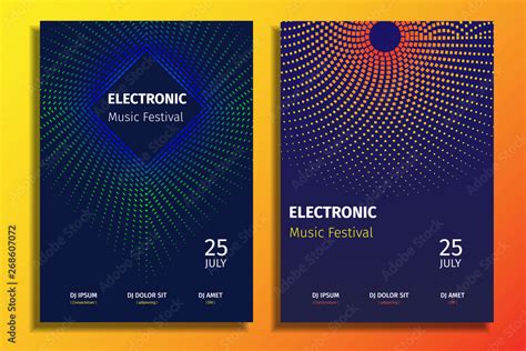 Abstract Music Electronic Poster Template With Gradient Shape Design