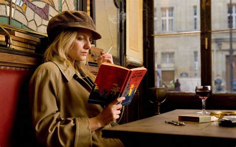 sitting Mélanie Laurent 1080P cigarettes millinery hat blonde