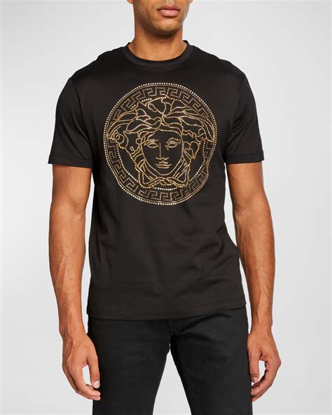 Versace Men S Beaded Medusa T Shirt Neiman Marcus