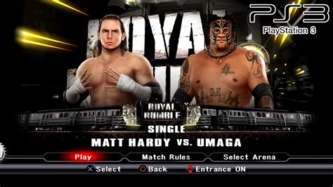 Wwe Smackdown Vs Raw 2009 Ps3 Matt Hardy Vs Umaga [2k][mclassic] Youtube