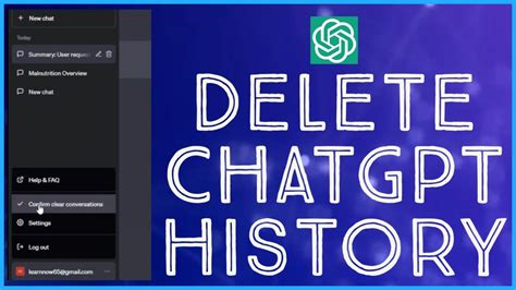 How To Delete Chatgpt History 2023 Clear Chatgpt Conversations Youtube