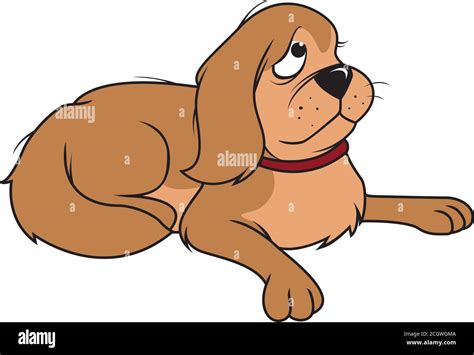 Dibujo Vectorial De Dibujos Animados De Un Perro Esponjoso Triste