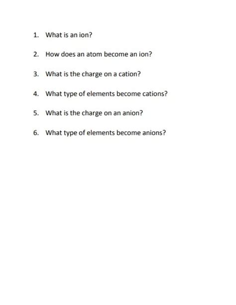 Ions Interactive Worksheet – Edform | Worksheets, Interactive, What type