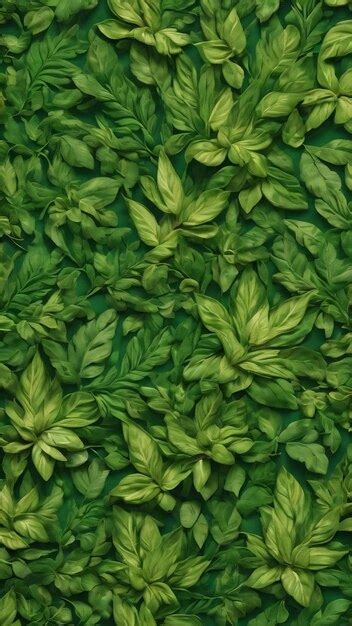 Premium Photo Botanical Green Fabric Pattern