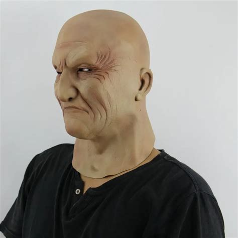 Latex Old Man Mask Halloween Horror Scary Mask Party Terror Male Head