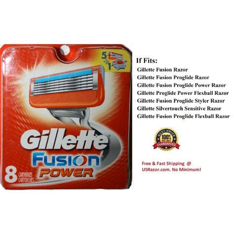 64 Gillette Fusion Power Razor Blade Refill Ft Flex Ball