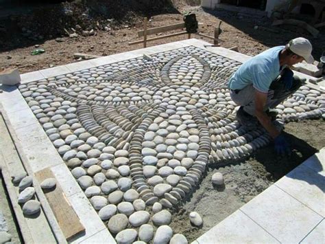 Mosaik Garten Pflaster Ideen Mosaic Garden Pebble Mosaic Backyard