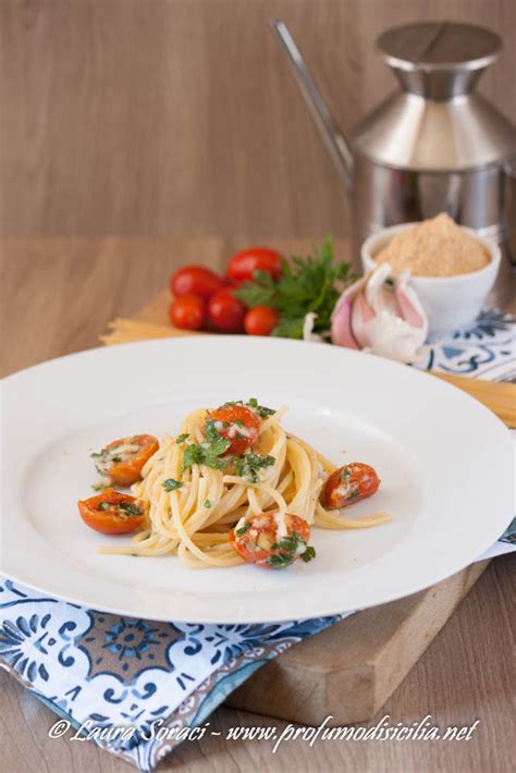 Spaghetti Alla Carrettiera Con Pomodorini Grigliati Profumo Di Sicilia