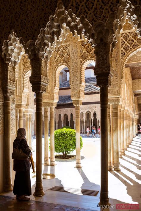 Court Of The Lions Or Patio De Los Leones Alhambra Granada