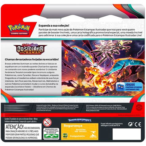 Pokemon Blister Quadruplo Booster Ev Obsidiana Em Chamas Houndstone