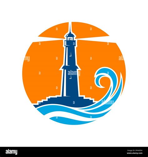 Lighthouse Or Beacon Tower Icon Of Vector Nautical Navigation Vintage