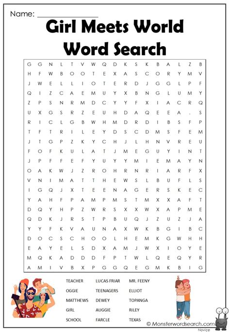 Girl Meets World Word Search Monster Word Search