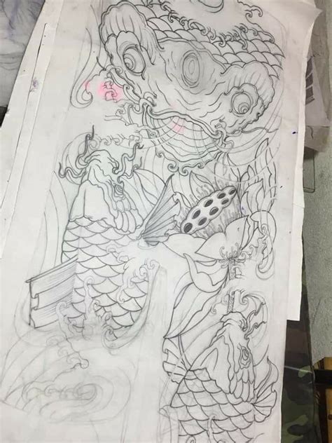 Pin On C Ch P Koi Tattoo Design Dragon Tattoo Sketch Asian Tattoos