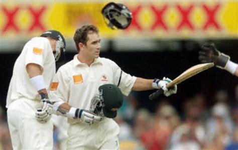 Justin Langer celebrates his 100 | ESPNcricinfo.com