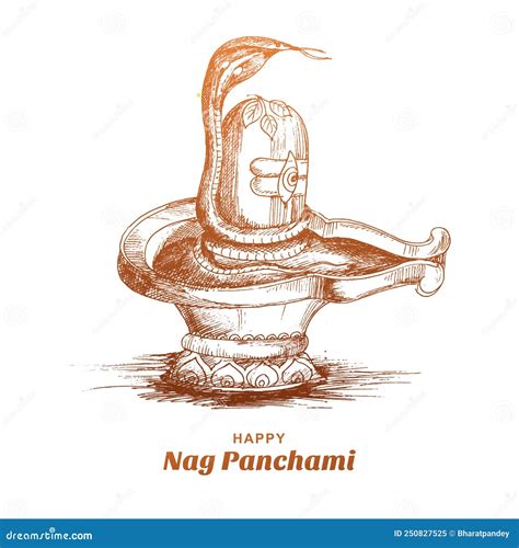 Hand Draw Sketch Naag Panchami Indian Festival Card Design Stock Vector - Illustration of ...