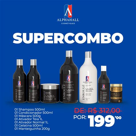 Kit Super Combo Cachos Completo Alphahall Cosmétiques