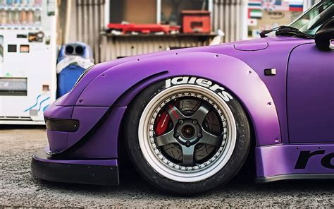 HD wallpaper: Porsche, car, Rauh Welt, RWB, purple, Rotana ...