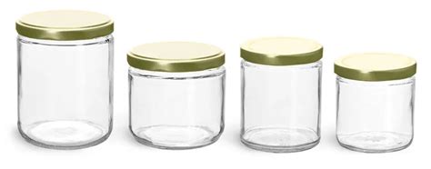 Frosted Glass Straight Sided Jars W Smooth White Lined Caps