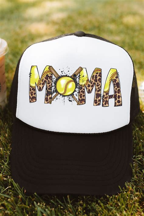 Cheetah Splatter Softball Mama Foam Mesh Back Trucker Cap Wholesale