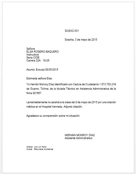 Modelo De Carta Excusa Por Inasistencia A Clases Kulturaupice