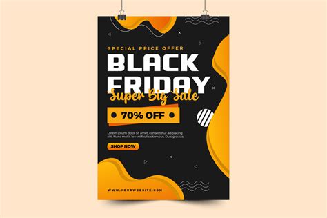 Black Friday sale poster or flyer design template 13308090 Vector Art ...