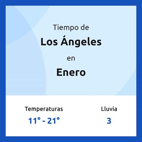 Clima En Los Ngeles En Enero Tiempo