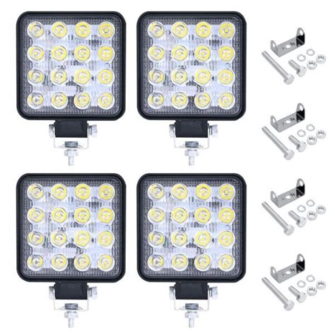 【未使用】【新品・4個セット】ledワークライト 16灯 48w Led16灯 白色 48w 3360lm 6000k ノイズ対策 Ip67 Dc1224v 防水防塵 船 トラクター用の