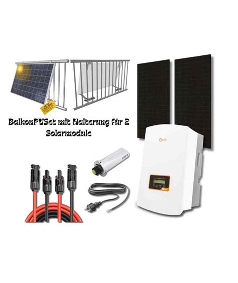 Balkonkraftwerk mit 2x375Watt Full Black Solarpaneelen und Zubehör