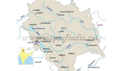 River Map Of Himachal Pradesh