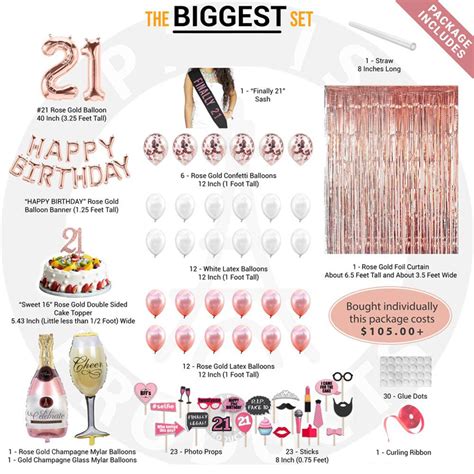 Mioparty™ Rose Gold 21st Birthday Decorations Party Supplies Finally