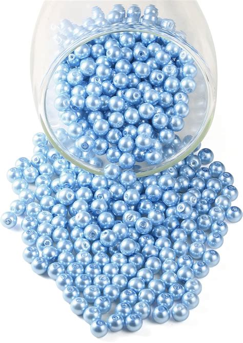 Youluo 200pcs Glass Pearl Beads Round Pearl Beads Czech Tiny Satin Luster Filler