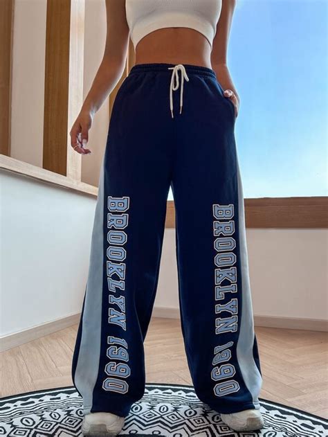 Shein Coolane Letter Graphic Drawstring Waist Sweatpants Shein Usa