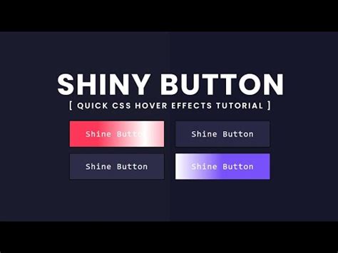 Css Shiny Button Hover Effects Html Css Youtube