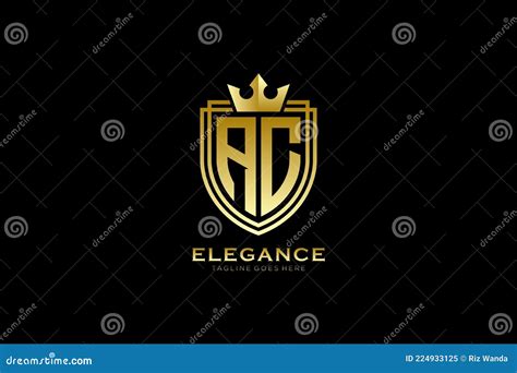 Initial Ac Elegant Luxury Monogram Logo Or Badge Template With Scrolls