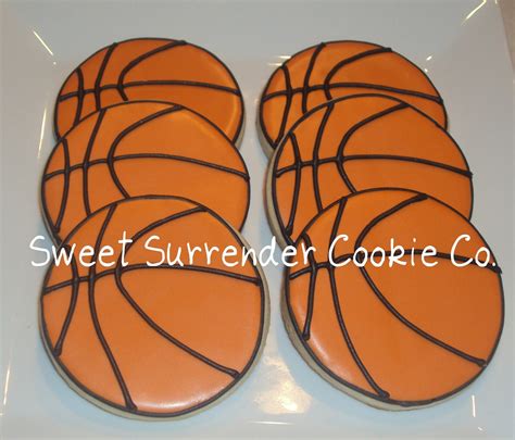 Basketball Decorated Sugar Cookies One Dozen by SSCookieCo