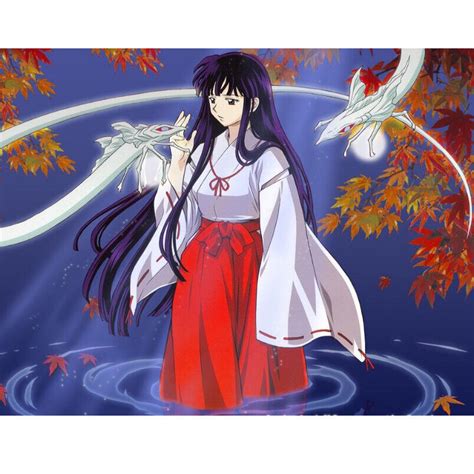 Anime Inuyasha Kikyo Miko Kimono Cosplay Costume Halloween Party Book