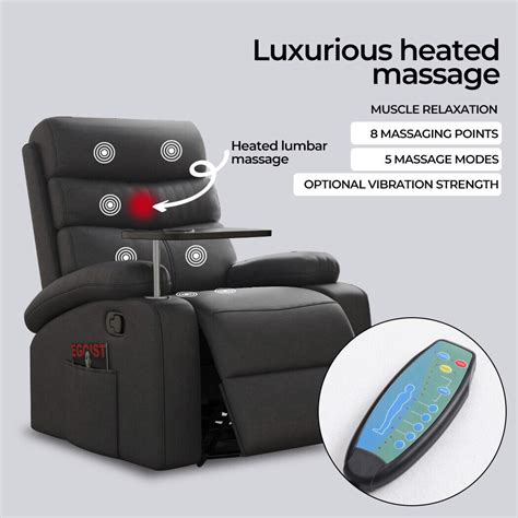 Levede Massage Chair Recliner 360 Swivel Tray Heated Lounge Relax Sofa Armchair Ebay