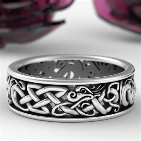 Sterling Silver Celtic Dragon Ring Dragon Silver Sterling Etsy