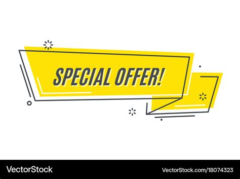 Flat linear promotion sticker scroll price tag Vector Image