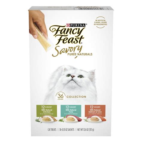 Fancy Feast Savory Puree Pouches Variety Pack 0 35 Ounce Pack Of 36