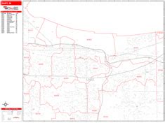 Gary Indiana Zip Code Wall Map (Red Line Style) by MarketMAPS