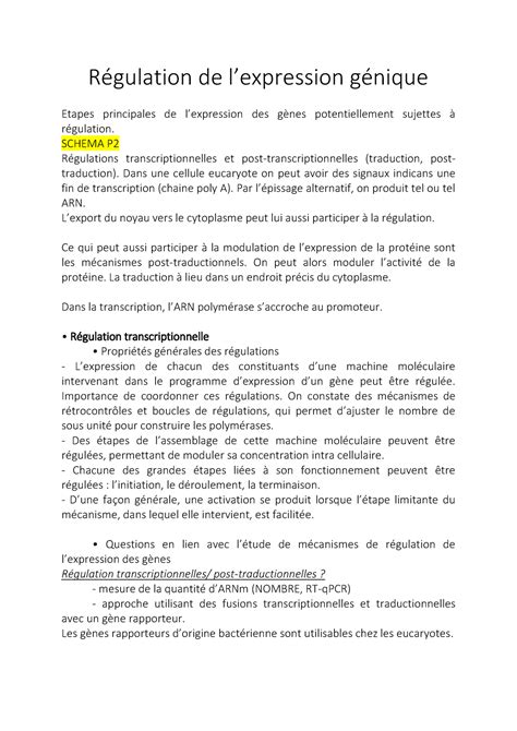 Régulation de l expression génique Régulation de l9expression génique