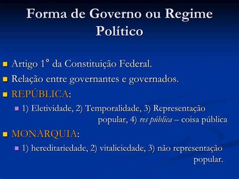 Ppt Regimes Pol Ticos Representativos Formas De Estado E Sistemas De